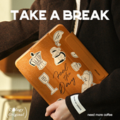 Ufology原创手绘ipadpro2021保护套air4 5磁吸mini6壳咖啡2020插画air7全包ipad11代10棕ipad9笔2024槽air6