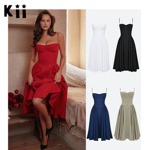Kii美国正品House of CB 束腰太阳裙鱼骨大摆裙吊带礼服Samaria