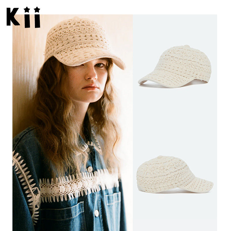Kii美国现货Sea New York 白色女士莱拉手工钩织鸭舌帽棒球帽