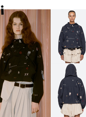 Kii正品现货美国Sea New York 防风手工刺绣连帽风衣夹克 Claira