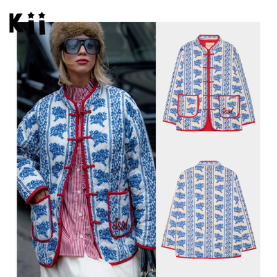 Kii现货正品Sissel Edelbo丹麦26早春青花瓷印花夹克外套 Jamille