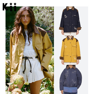 Kii美国正品 Sea New York 秋冬宽松灯芯绒拼接刺绣夹克外套