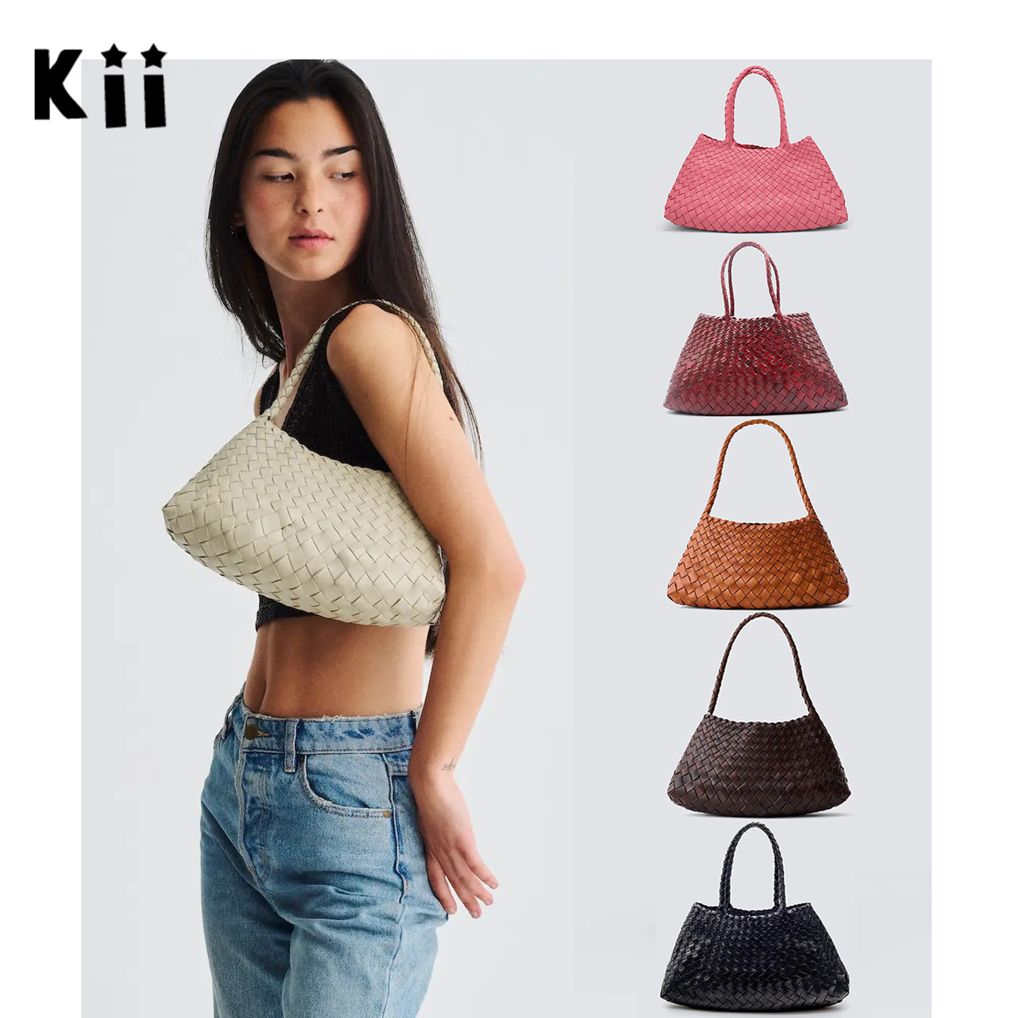 Kii买手店正品DRAGON DIFFUSION编织皮革法棍包 8943 Rosanna图片