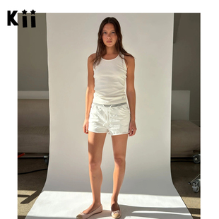 Kii正品现货Urban Sophistication法式毛巾棉抽绳短裤白色短裤女