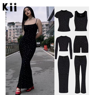 Kii正品折扣Skims连衣裙满天星印花吊带背心短袖上衣长裙长裤短裤