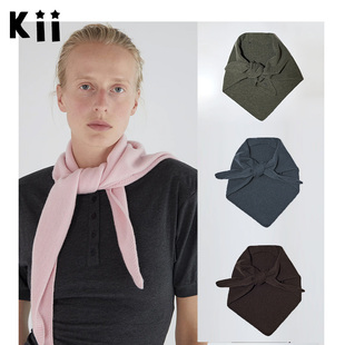 Kii少量现货正品Paloma Wool围脖25秋冬纯色羊毛针织短款方巾围巾