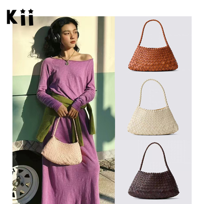 Kii正品在途Dragon Diffusion通勤手工牛皮编织包菜篮手提包8943