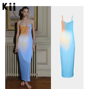 Kii正品 Medusa可调节肩带后开衩小众连衣裙 部分现货Baobab