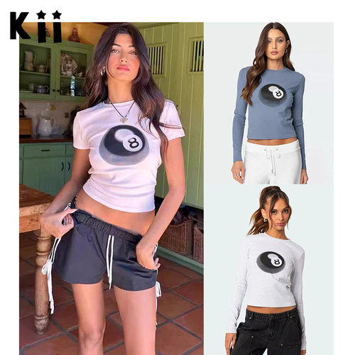 Edikted美式魔法8烫画紧身T恤