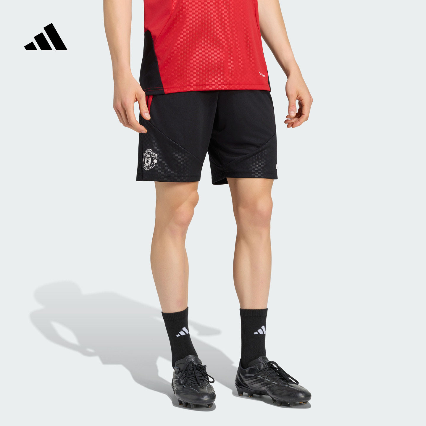 曼联足球运动速干训练短裤男装夏季新款adidas阿迪达斯官方