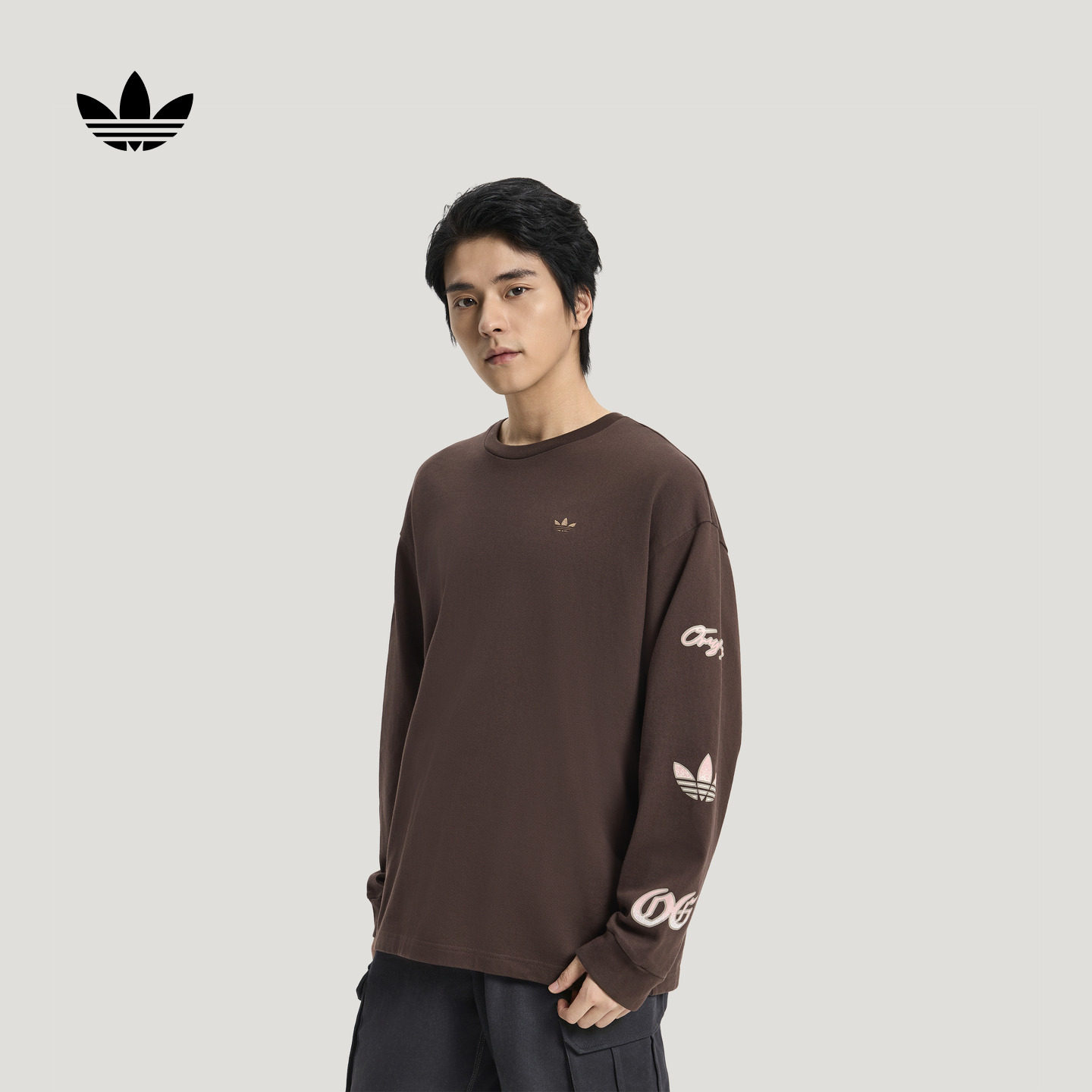 时尚舒适日常宽松圆领运动长袖T恤男装新款adidas阿迪达斯三叶草,运动服/休闲服装,运动T恤,淘宝优惠券,粉丝福利购,淘宝优惠卷