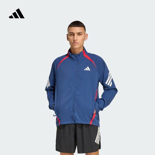 阿迪达斯男透湿排汗跑步运动外套