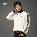 明星同款 复古三条纹华夫格夹克薄外套男女adidas阿迪达斯三叶草