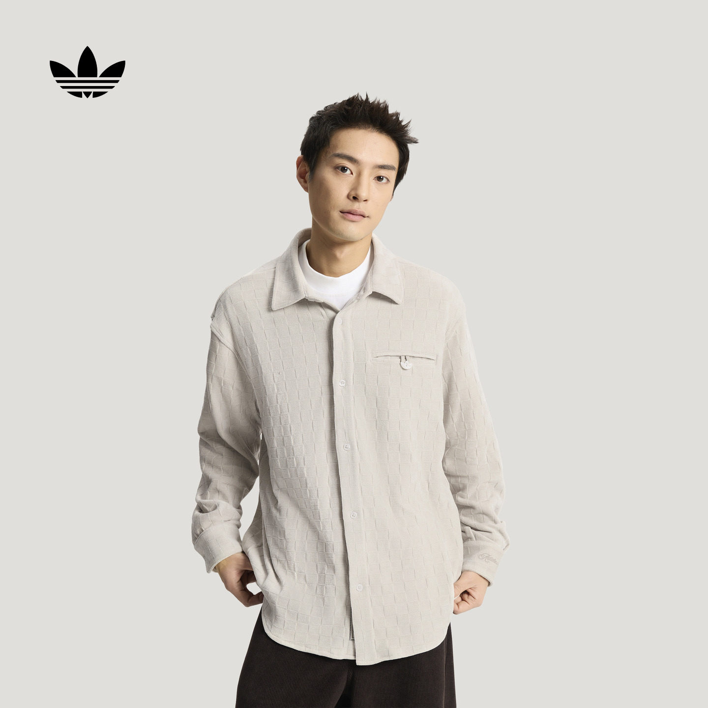 高级感穿搭宽松梭织提花运动长袖衬衫男新款adidas阿迪达斯三叶草,运动服/休闲服装,运动T恤,淘宝优惠券,粉丝福利购,淘宝优惠卷