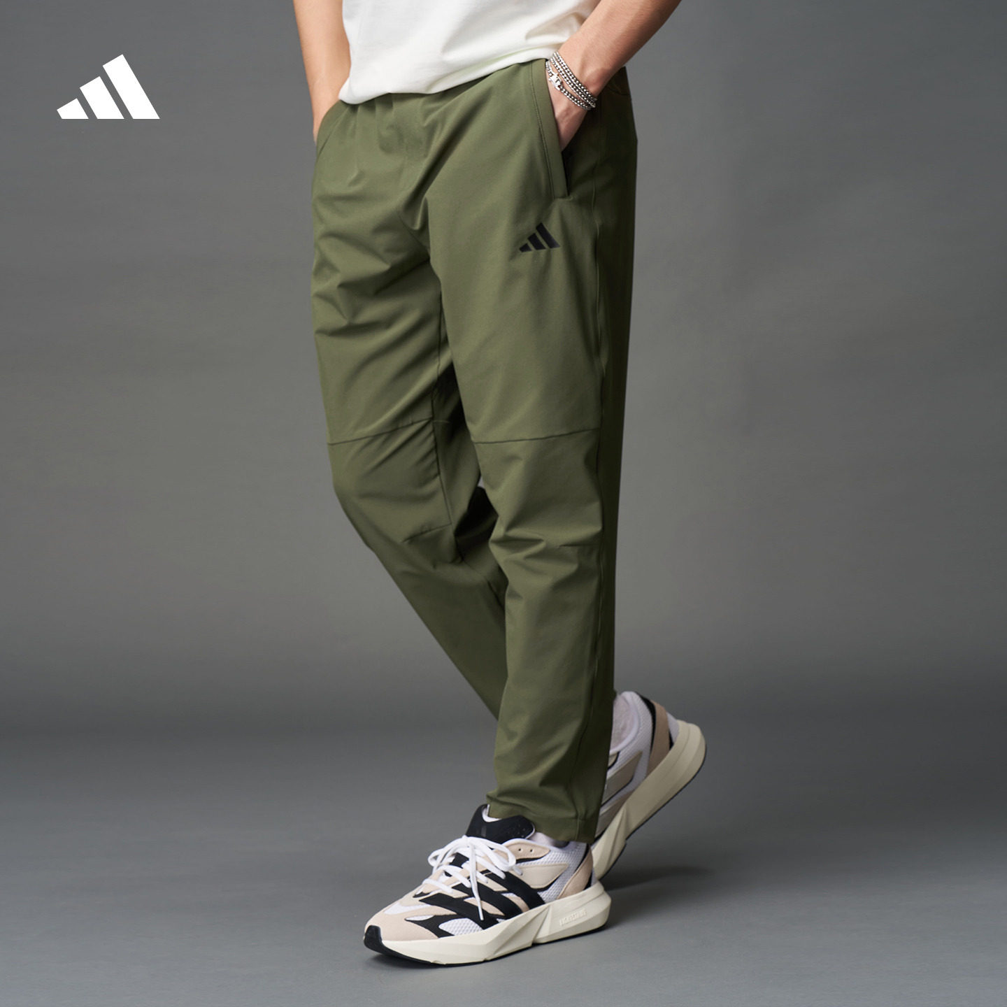 速干休闲舒适锥形梭织九分运动裤男装adidas阿迪达斯官方轻运动