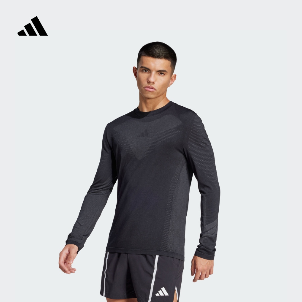 综合训练速干凉爽修身运动健身圆领长袖T恤男adidas阿迪达斯