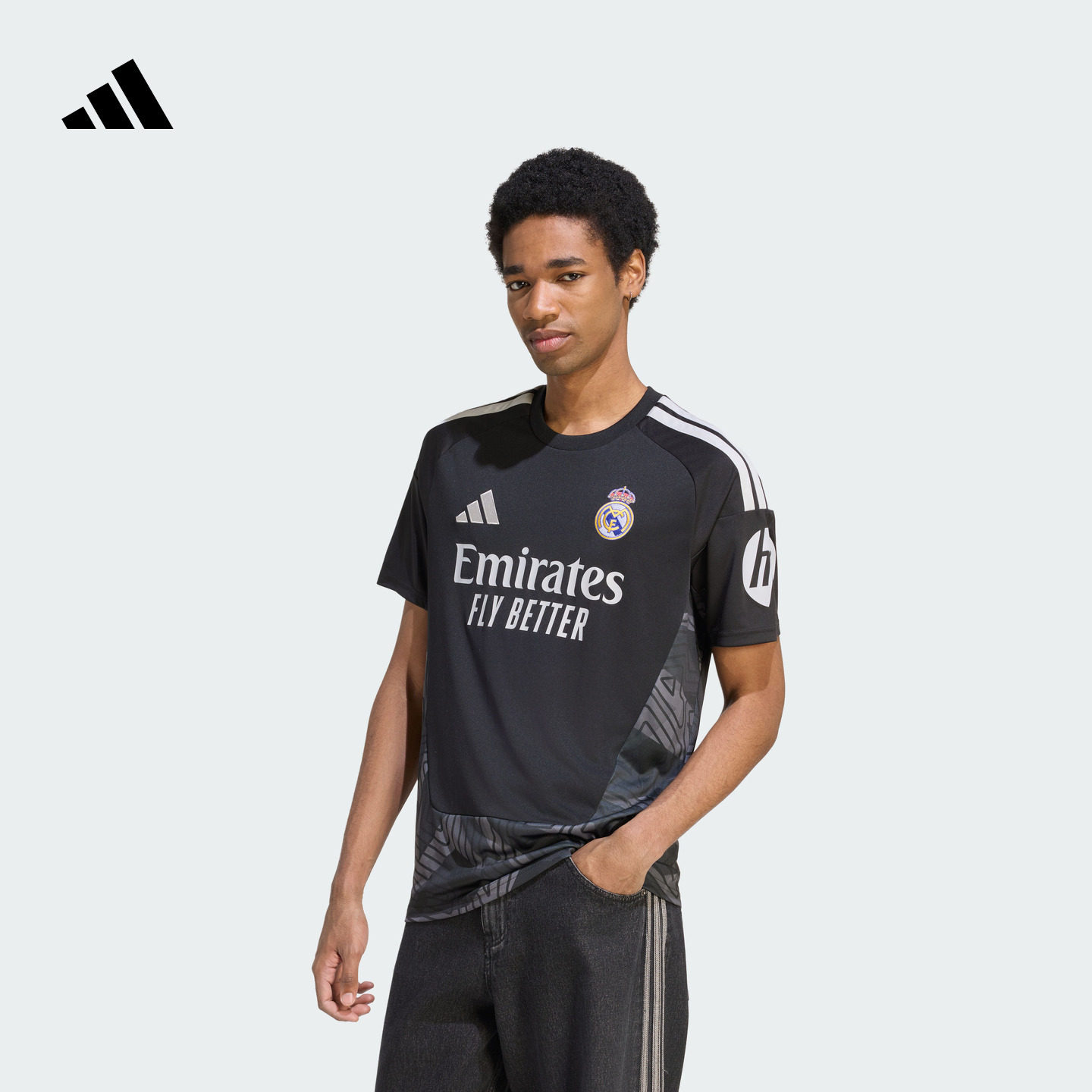 皇家马德里主场球迷版速干足球短袖球衣男装adidas阿迪达斯官方