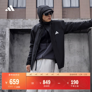 拒水加绒内胆三合一连帽外套男女秋季adidas阿迪达斯官方轻运动