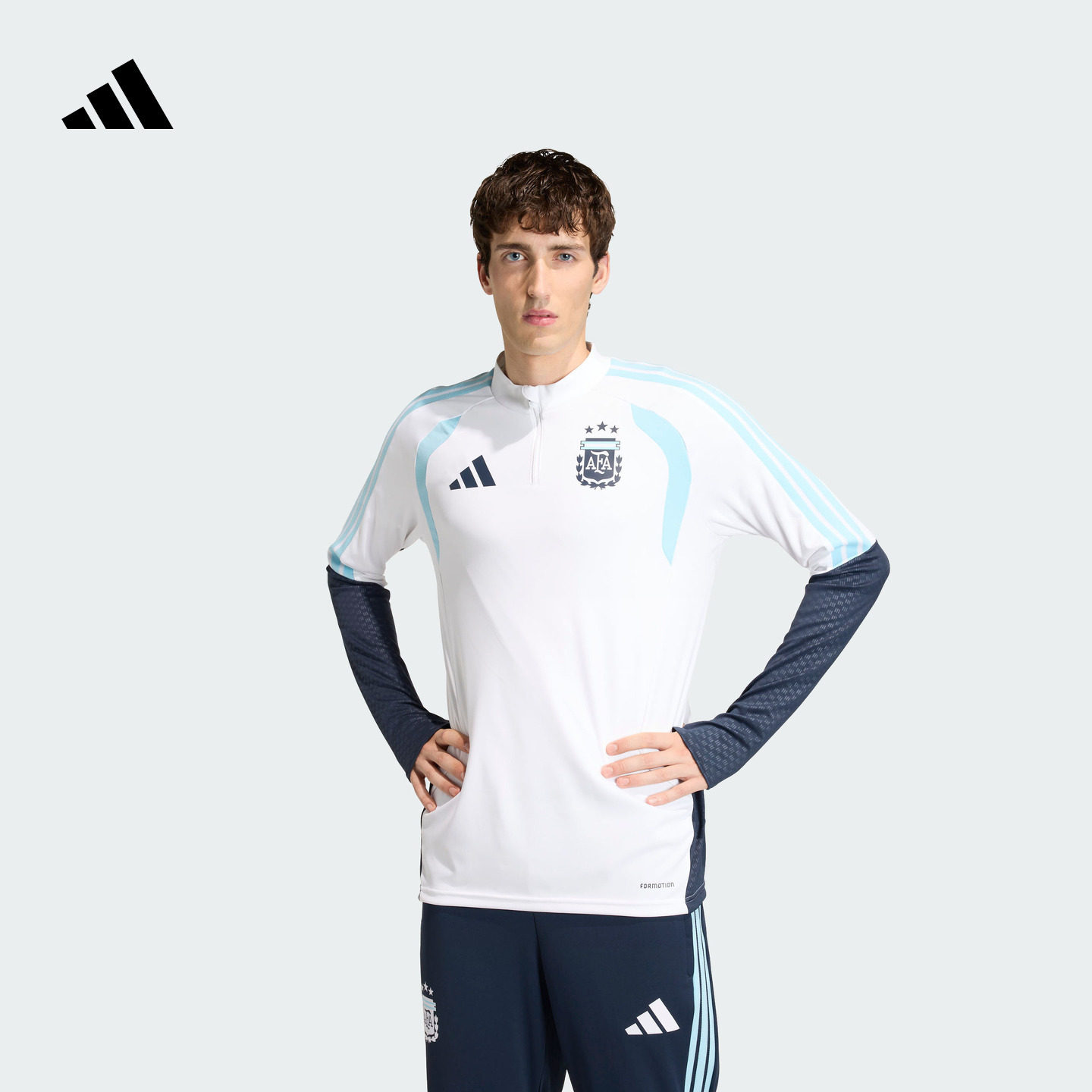 阿根廷队足球训练服男装秋冬adidas阿迪达斯官方JY7035