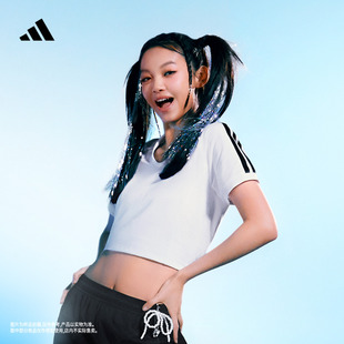 新款 复古休闲上衣短袖 夏季 POLO衫 adidas阿迪达斯轻运动KE5799 女装