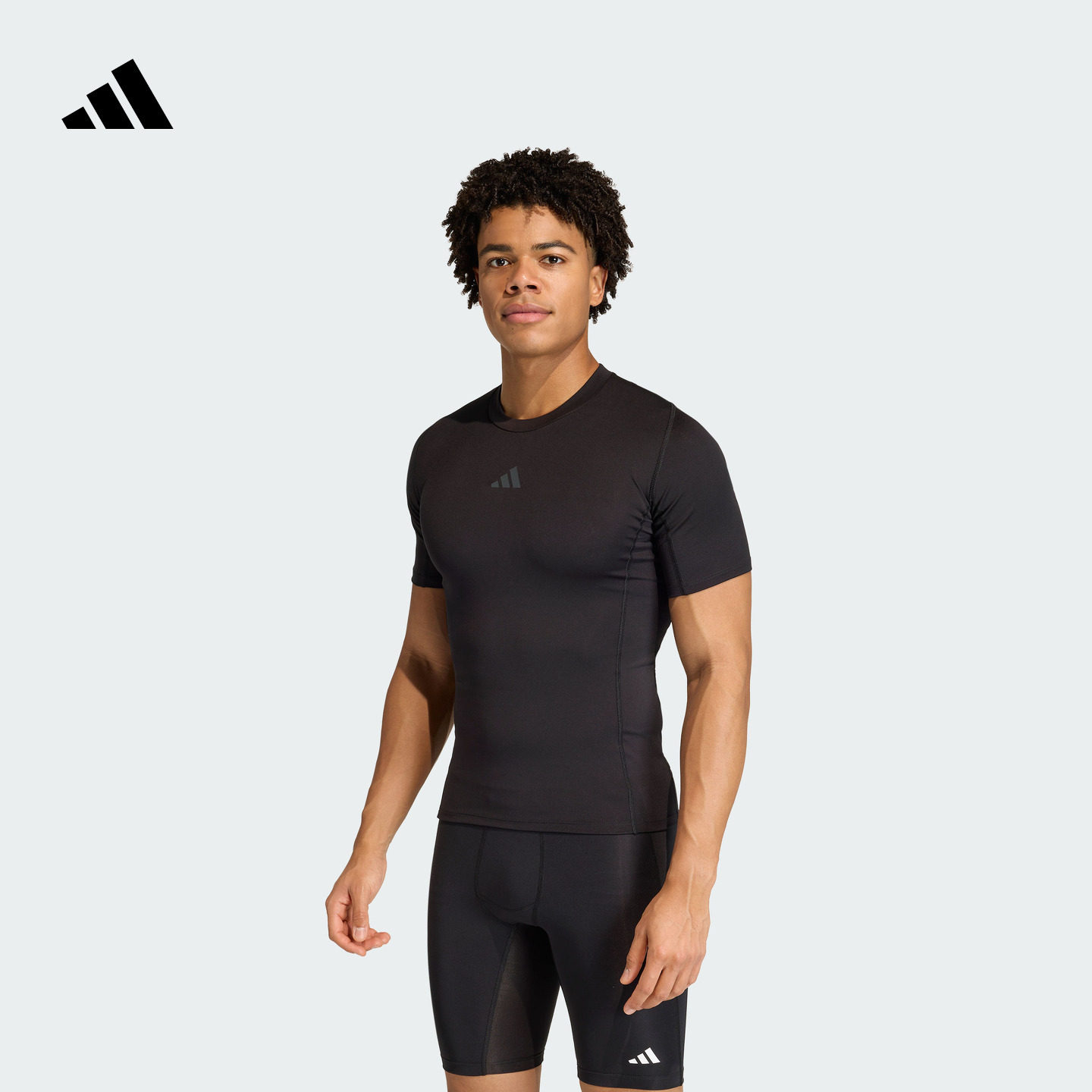 速干紧身训练上衣运动短袖T恤健身服男装新款adidas阿迪达斯官方