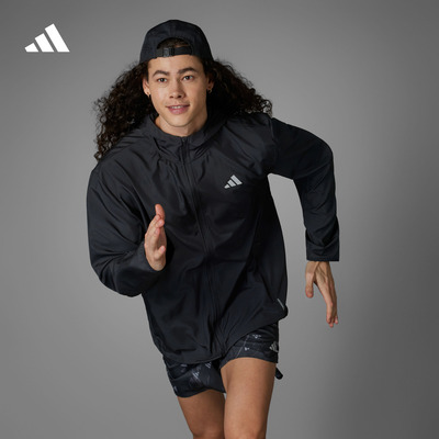 阿迪达斯男跑步连帽夹克外套