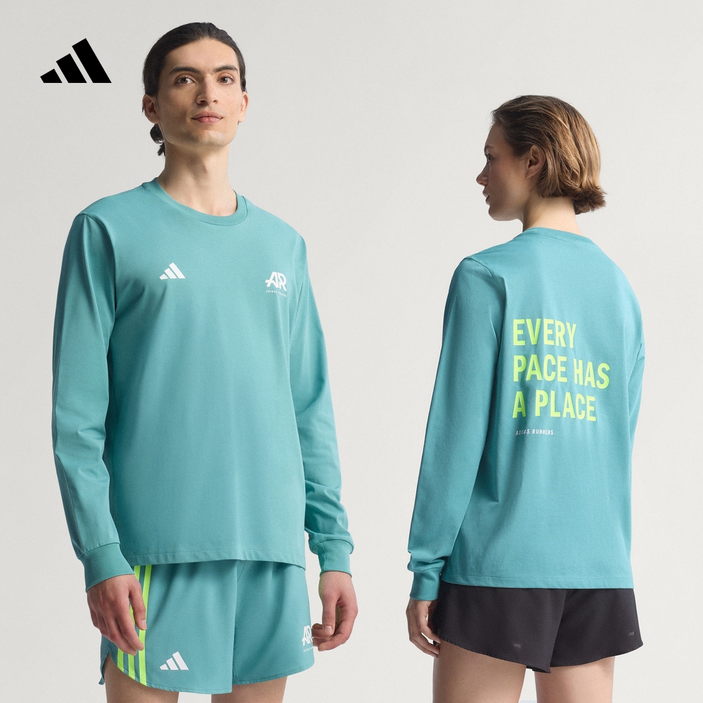 阿迪达斯男女跑步运动长袖T恤