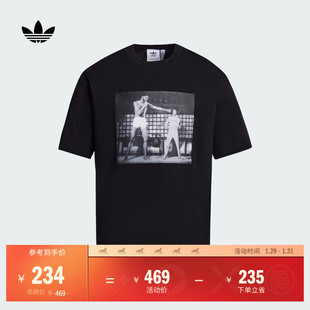 休闲宽松运动上衣纯棉短袖T恤男女夏季adidas阿迪达斯官方三叶草