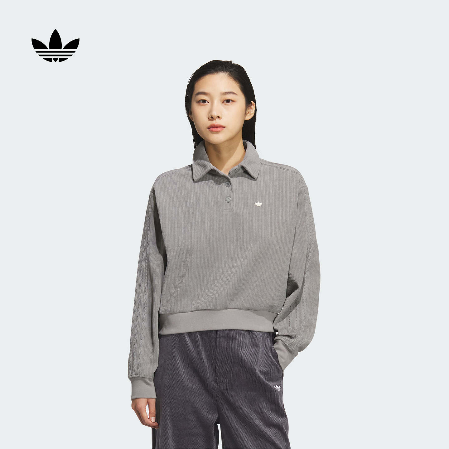 POLO领运动针织套头衫女装adidas阿迪达斯官方三叶草KS5981