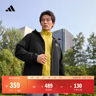 拒水防风休闲连帽夹克外套男女秋季adidas阿迪达斯官方轻运动