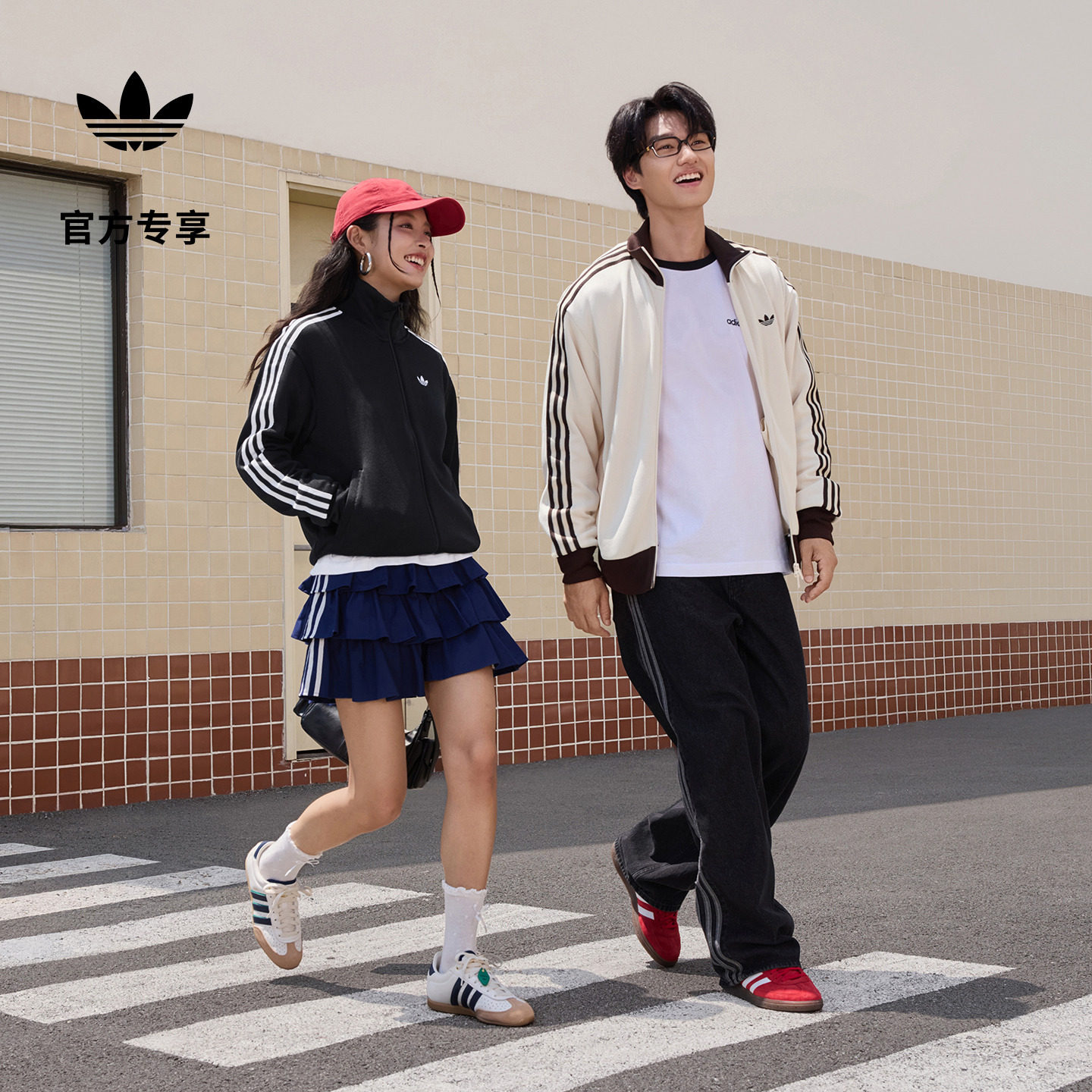 李龙馥同款休闲宽松夹克早秋薄外套卫衣男女adidas阿迪达斯三叶草