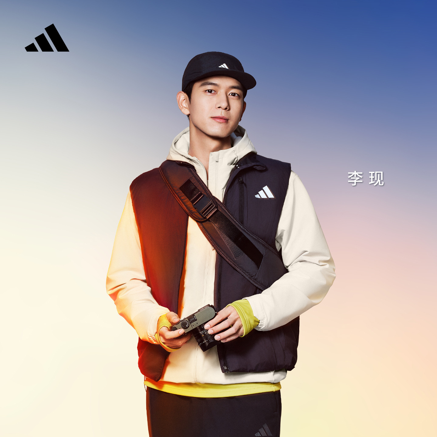 李现同款拒水防风保暖跑步运动马甲棉服男装秋冬adidas阿迪达斯