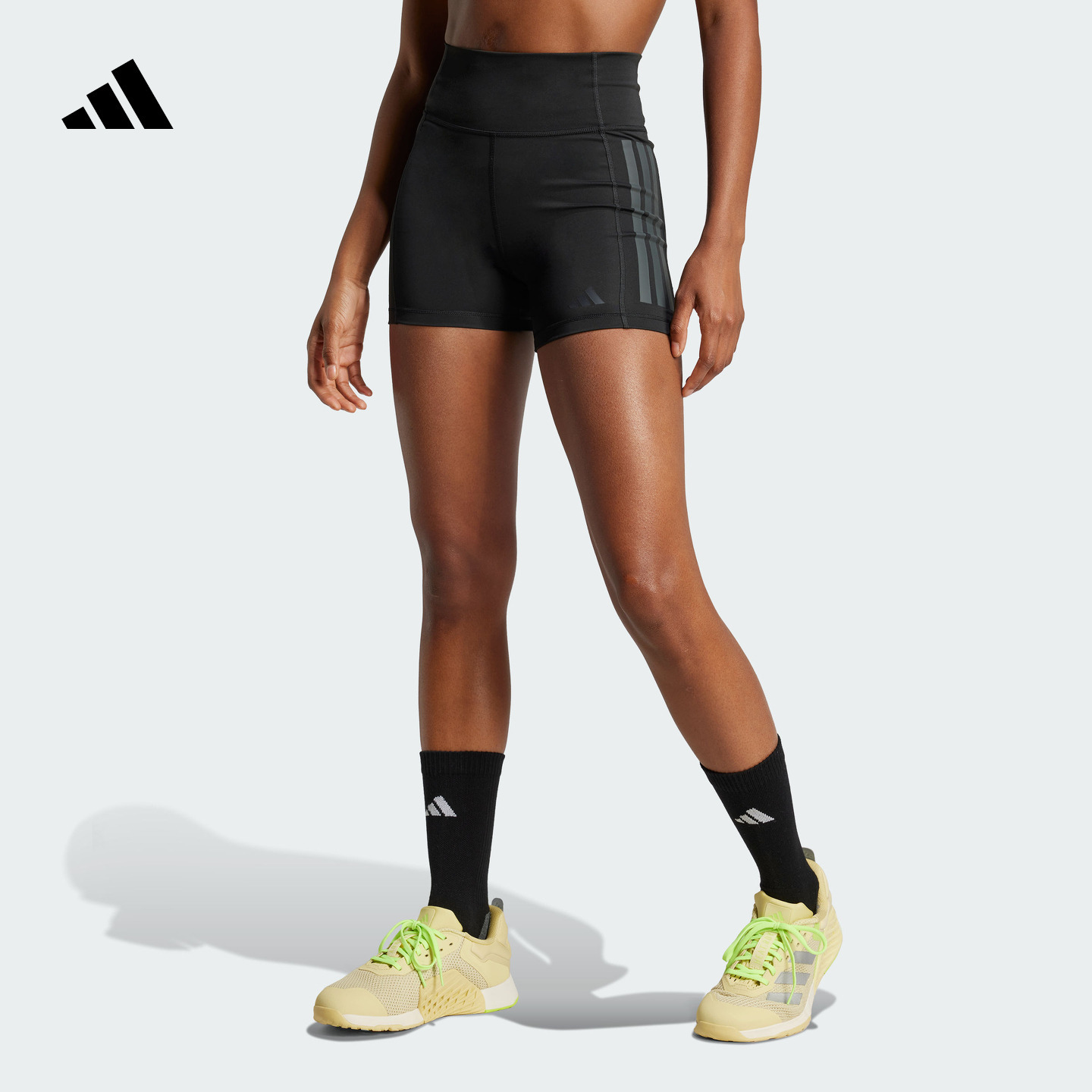 舒适运动力量训练健身高腰紧身短裤女新款adidas阿迪达斯官方