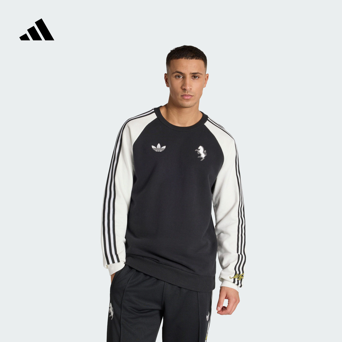 尤文图斯足球休闲文化复古舒适圆领卫衣男秋冬新款adidas阿迪达斯