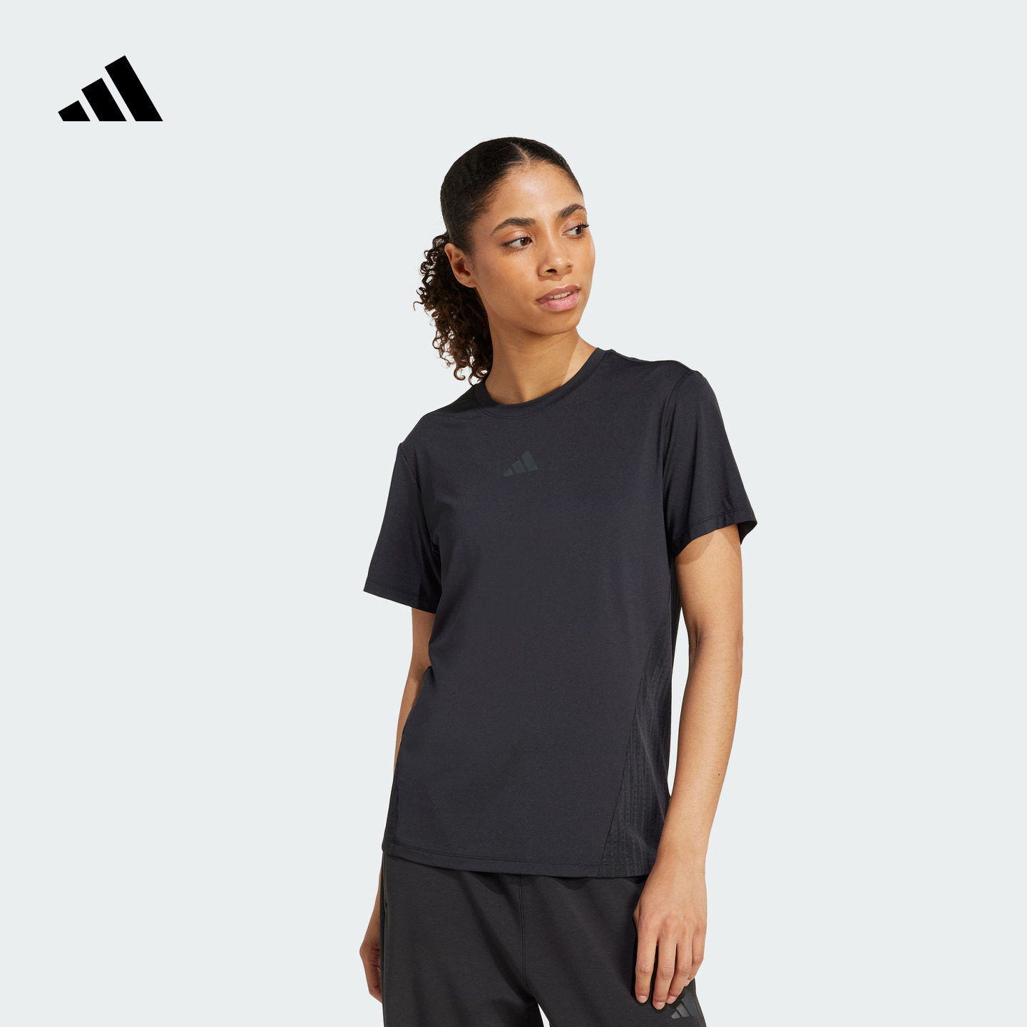 冰风TEE 凉感速干高强度间歇性训练运动短袖T恤女adidas阿迪达斯