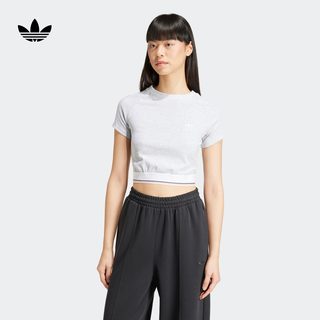 百搭修身短款运动上衣圆领短袖T恤女装夏季adidas阿迪达斯三叶草