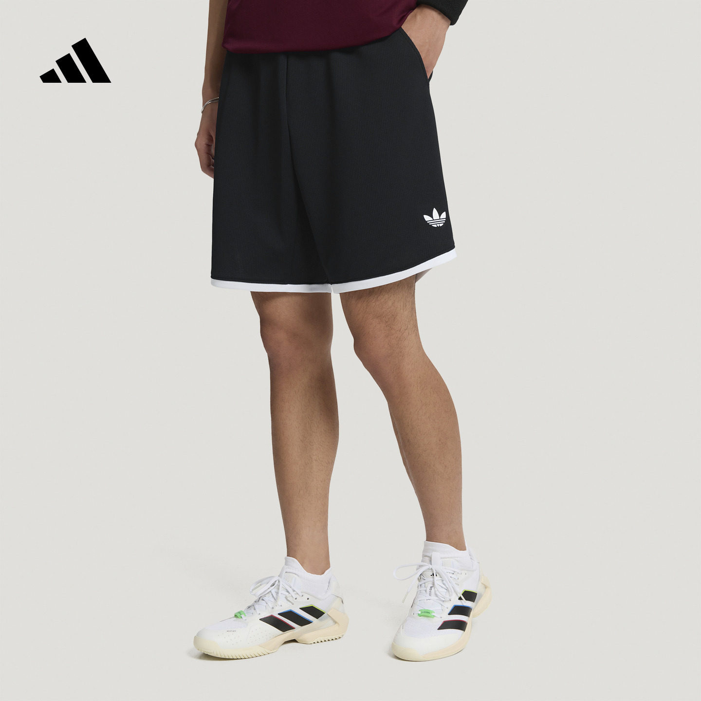 日常舒适抽绳中腰网球运动短裤男装夏季新款adidas阿迪达斯官方
