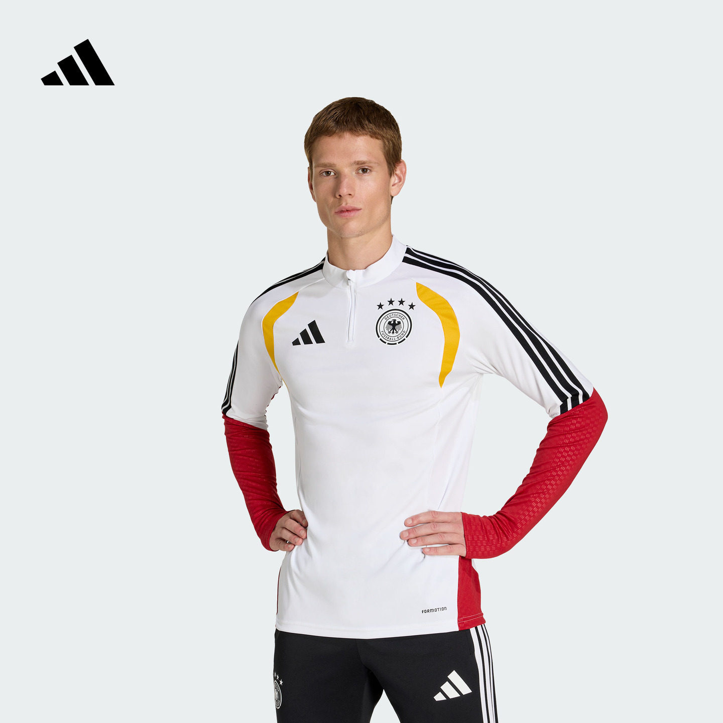 德国队足球训练服 半拉链长袖上衣男秋冬adidas阿迪达斯官方