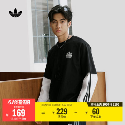 阿迪达斯三叶草纯棉圆领短袖T恤