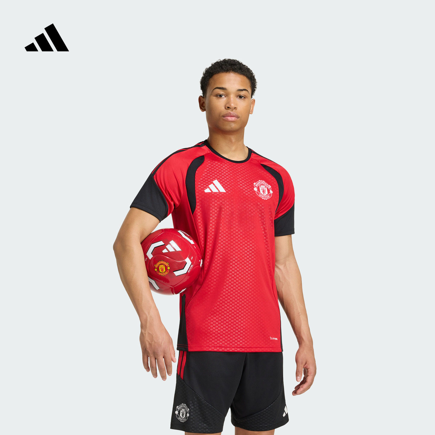 曼联足球运动速干短袖训练服男装夏季新款adidas阿迪达斯官方