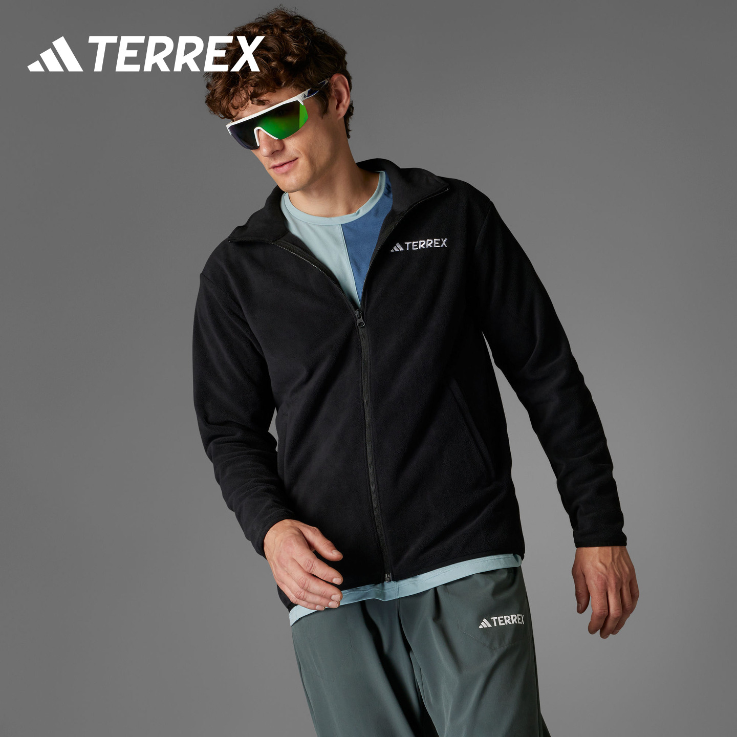 阿迪达斯TERREX系列男户外抓绒衣