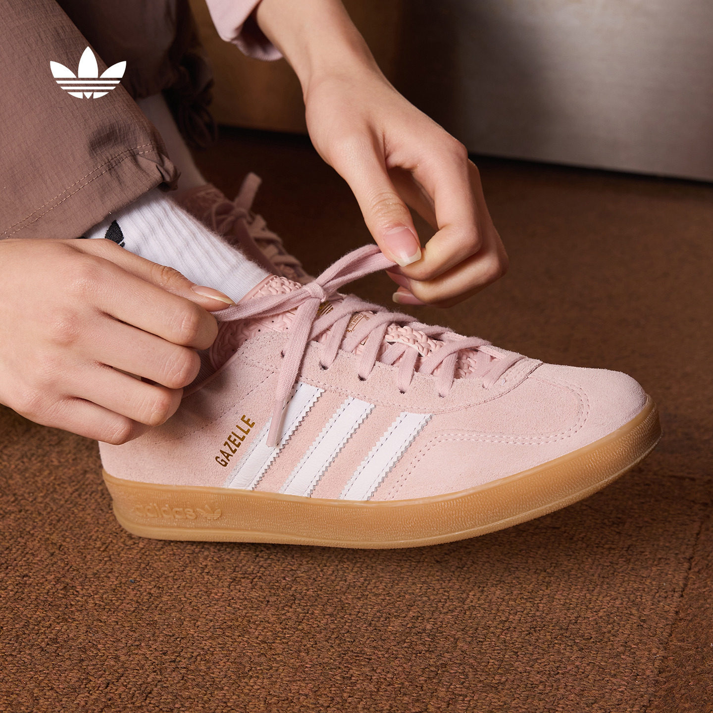 「T头鞋」GAZELLE INDOOR板鞋德训鞋女子adidas阿迪达斯三叶草,运动鞋new,板鞋,淘宝优惠券,粉丝福利购,淘宝优惠卷