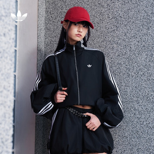 adidas阿迪达斯三叶草 新款 时尚 百搭宽松漏斗领运动早春薄外套女装