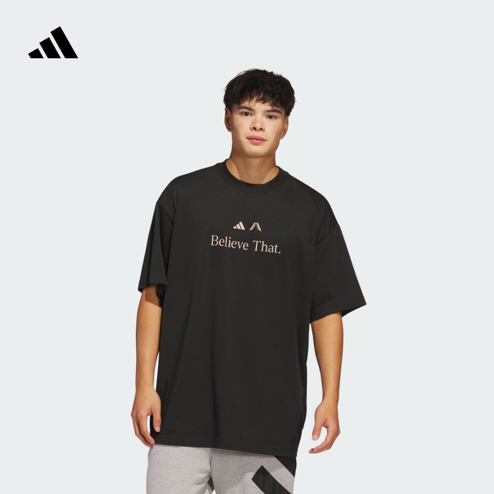 阿迪达斯男运动上衣圆领短袖T恤