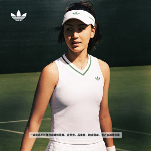 adidas阿迪达斯官方三叶草 新款 速干网球文化运动背心女装 夏季