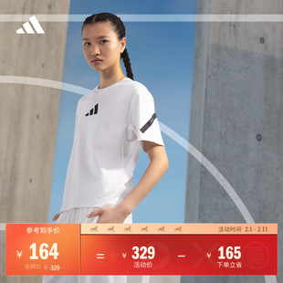 ADIDAS ZNE系列黑标制服纯棉短袖T恤女阿迪达斯官方轻运动