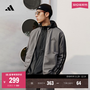 男女秋季 经典 休闲三条纹长袖 套装 adidas阿迪达斯轻运动