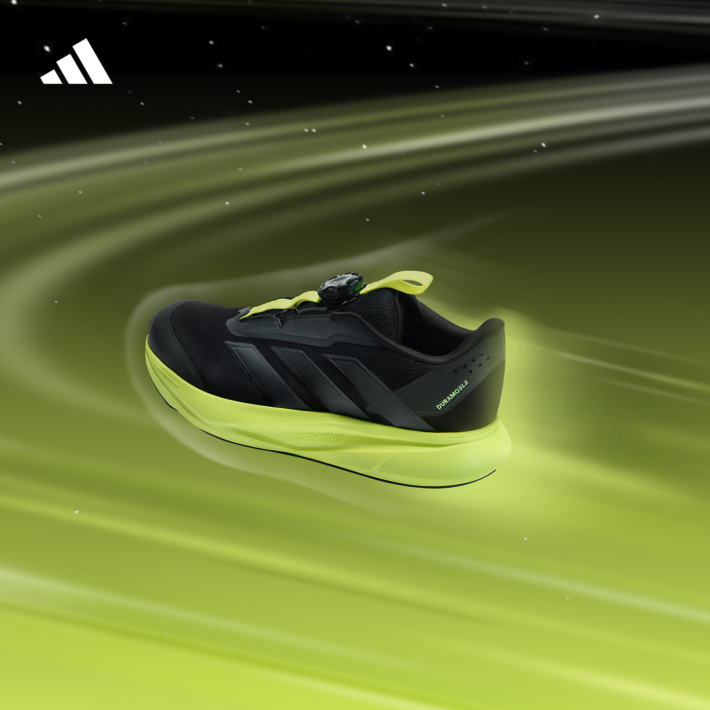 阿迪达斯小童缓震旋转按钮跑步鞋