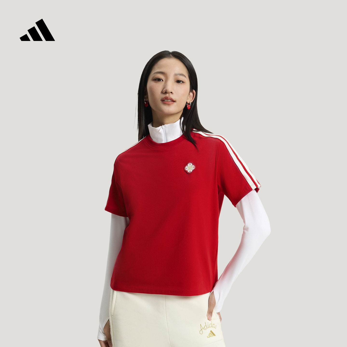 日常通勤舒适亲肤休闲短袖T恤女装新款adidas阿迪达斯官方轻运动