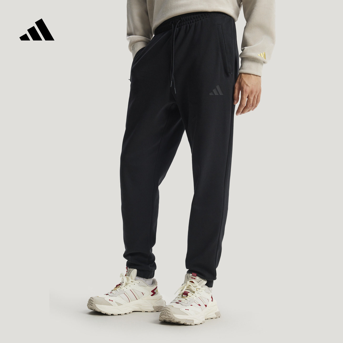 柔软通勤休闲日常针织锥形束脚运动裤男adidas阿迪达斯官方轻运动